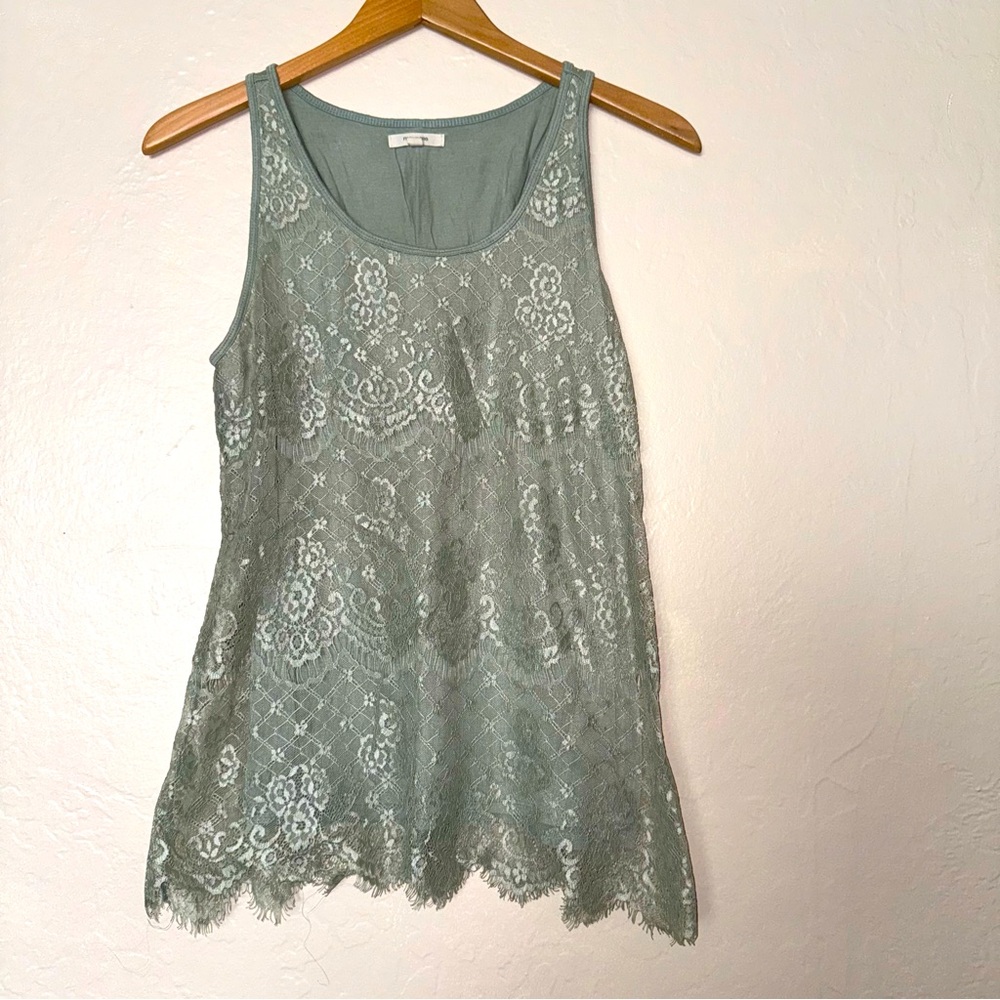 Maurice’s Lace Sage Green Racerback Tank Top Size S